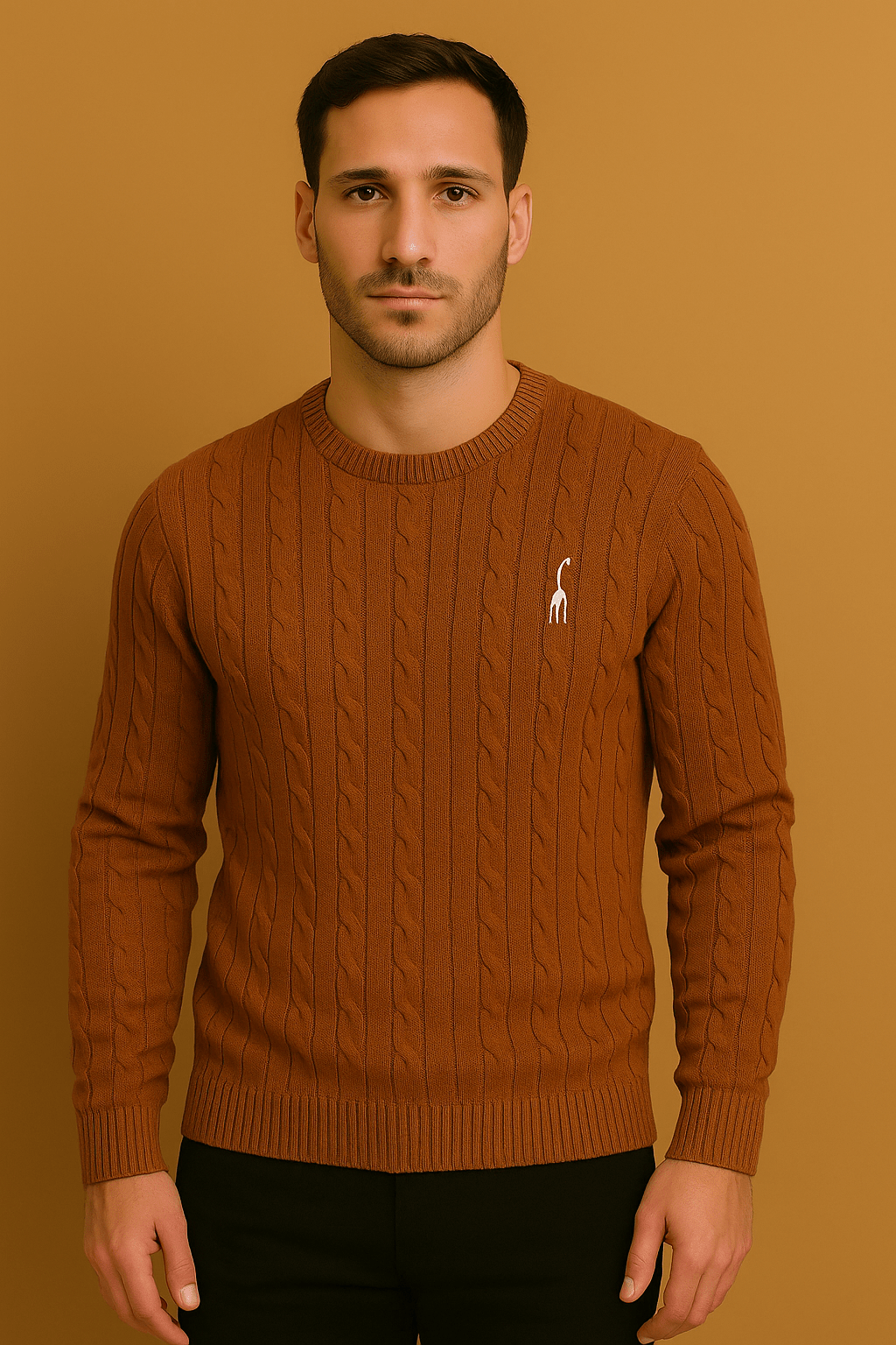 Herrenpullover Baumwolle Zopfmuster Perfekte Passform