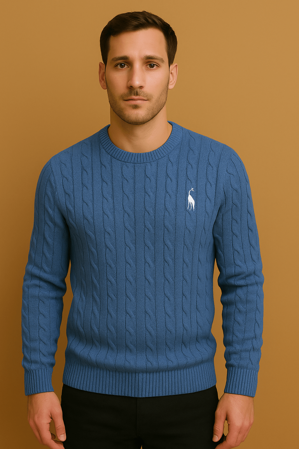 Herrenpullover Baumwolle Zopfmuster Perfekte Passform