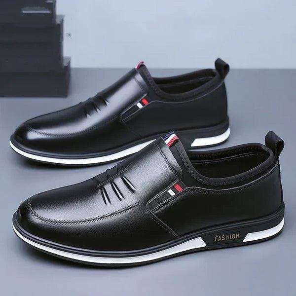 Mokassins Herren Schwarz Leder Elegant für Formelle Anlässe und Alltag-3