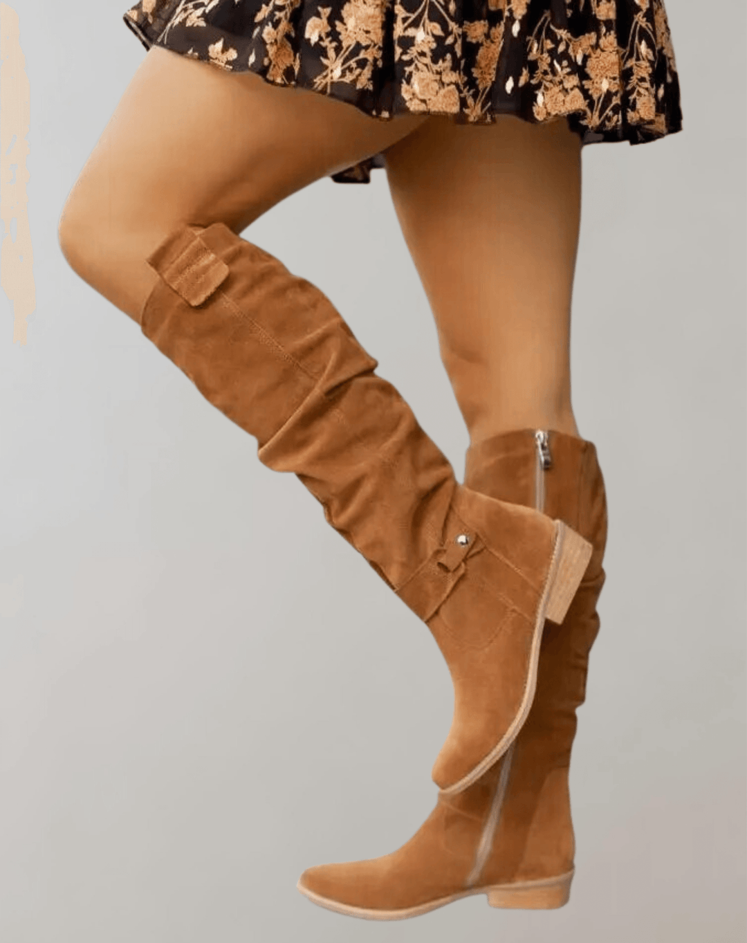 Overknee Stiefel Damen Schwarz Wildleder-2